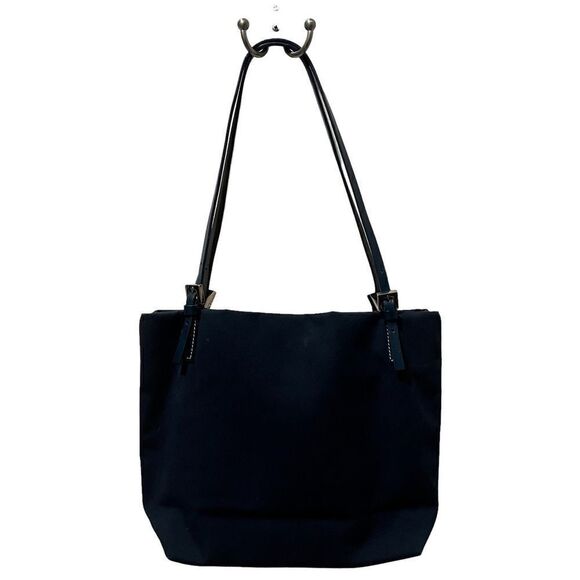 Fendi Navy Blue Canvas Tote Leather Straps AUTHENTIC Great condition Dust Bag - Picture 5 of 15